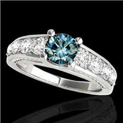 3.05 CTW Si Certified Fancy Blue Diamond Solitaire Ring 10K White Gold - REF-343K6W - 35521