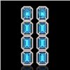 18.99 CTW Swiss Topaz & Diamond Halo Earrings 10K White Gold - REF-184M4H - 41603