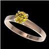 Image 1 : 0.74 CTW Certified Intense Yellow SI Diamond Solitaire Engagement Ring 10K Rose Gold - REF-92H5A - 3