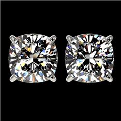 2.50 CTW Certified VS/SI Quality Cushion Cut Diamond Stud Earrings 10K White Gold - REF-840M2H - 331