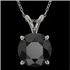 Image 1 : 2.09 CTW Fancy Black VS Diamond Solitaire Necklace 10K White Gold - REF-44H5A - 36811