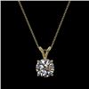 Image 4 : 1.26 CTW Certified H-SI/I Quality Diamond Solitaire Necklace 10K Yellow Gold - REF-240W2F - 36775