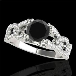 1.5 CTW Certified VS Black Diamond Solitaire Ring 10K White Gold - REF-78N4Y - 35217