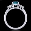 Image 4 : 1.5 CTW Intense Blue Diamond Solitaire Engagement Classic Ring 18K White Gold - REF-218H2A - 37600