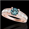 Image 1 : 2.55 CTW Si Certified Fancy Blue Diamond Solitaire Ring 10K Rose Gold - REF-254M5H - 35513