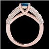 Image 2 : 2.55 CTW Si Certified Fancy Blue Diamond Solitaire Ring 10K Rose Gold - REF-254M5H - 35513