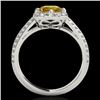 Image 2 : 2.05 CTW Certified Si/I Fancy Intense Yellow Diamond Solitaire Halo Ring 10K White Gold - REF-327N3Y