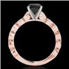 Image 2 : 1.5 CTW Certified VS Black Diamond Solitaire Ring 10K Rose Gold - REF-64W2F - 34884
