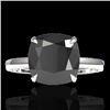 Image 1 : 6 CTW Black VS/SI Diamond Designer Inspired Engagement Ring 18K White Gold - REF-155A6X - 22175