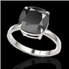 Image 2 : 6 CTW Black VS/SI Diamond Designer Inspired Engagement Ring 18K White Gold - REF-155A6X - 22175