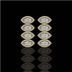 5.33 CTW Marquise Diamond Designer Earrings 18K Yellow Gold - REF-986Y2K - 42784