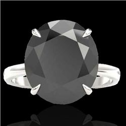 9 CTW Black VS/SI Diamond Designer Engagement Ring 18K White Gold - REF-210W4F - 22095