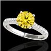 Image 1 : 1.25 CTW Certified Si/I Fancy Intense Yellow Diamond Solitaire Ring 10K White Gold - REF-200K2W - 34