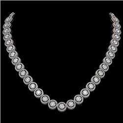 30.78 CTW Diamond Designer Necklace 18K White Gold - REF-4766T9M - 42578