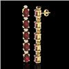 Image 2 : 6 CTW Garnet & VS/SI Diamond Tennis Earrings 10K Yellow Gold - REF-36M4H - 21524