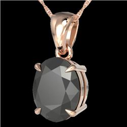 5 CTW Black VS/SI Diamond Designer Solitaire Necklace 14K Rose Gold - REF-161H8A - 21854
