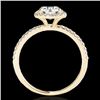 Image 2 : 1.25 CTW H-SI/I Certified Diamond Solitaire Halo Ring 10K Yellow Gold - REF-218M2H - 33327