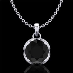 1.13 CTW Fancy Black Diamond Solitaire Art Deco Stud Necklace 18K White Gold - REF-94X5T - 37422