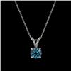 Image 4 : 0.53 CTW Certified Intense Blue SI Diamond Solitaire Necklace 10K White Gold - REF-51X2T - 36728
