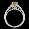 Image 2 : 1.5 CTW Certified Si/I Fancy Intense Yellow Diamond Solitaire Ring 10K White Gold - REF-236Y4K - 349