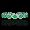 Image 1 : 30 CTW Emerald & Micro Pave VS/SI Diamond Bracelet 10K White Gold - REF-481H8A - 22686
