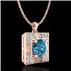 Image 4 : 1.02 CTW Fancy Intense Blue Diamond Solitaire Art Deco Necklace 18K Rose Gold - REF-125H5A - 38168