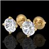 Image 1 : 2.5 CTW VS/SI Diamond Solitaire Art Deco Stud Earrings 18K Yellow Gold - REF-668Y2K - 37309