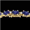 Image 1 : 19.7 CTW Tanzanite & VS/SI Certified Diamond Eternity Bracelet 10K Yellow Gold - REF-187M6H - 29381
