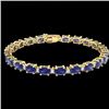 Image 2 : 19.7 CTW Tanzanite & VS/SI Certified Diamond Eternity Bracelet 10K Yellow Gold - REF-187M6H - 29381