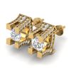 Image 2 : 2.25 CTW I-SI Diamond Solitaire Art Deco Stud Micro Earrings 14K Yellow Gold - REF-233N5Y - 30290