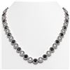 35.55 CTW Black & White Diamond Designer Necklace 18K White Gold - REF-3583W3F - 42695