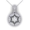 1.5 CTW Certified VS/SI Diamond Art Deco Stud Necklace 14K White Gold - REF-363W3F - 30453