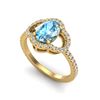 Image 2 : 2 CTW Topaz & Micro Pave VS/SI Diamond Ring 10K Yellow Gold - REF-32M9H - 20977