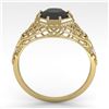Image 4 : 1.50 CTW Black Certified Diamond Engagement Ring Deco Size 7 18K Yellow Gold - REF-67W3F - 36055