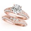 Image 1 : 1.51 CTW Certified VS/SI Diamond Solitaire 2Pc Wedding Set Antique 14K Rose Gold - REF-178W2F - 3144