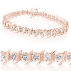 1.0 CTW Certified VS/SI Diamond Bracelet 10K Rose Gold - REF-82K5W - 14038