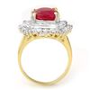 Image 2 : 6.15 CTW Ruby & Diamond Ring 14K Yellow Gold - REF-180N2Y - 13129