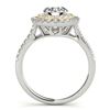 Image 2 : 1.25 CTW Certified VS/SI Diamond Solitaire Halo Ring 18K White & Yellow Gold - REF-214W9F - 26224
