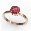 Image 2 : 2 CTW Pink Tourmaline Designer Inspired Solitaire Engagement Ring 14K Rose Gold - REF-33W6F - 22235