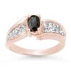 1.40 CTW Blue Sapphire & Diamond Ring 14K Rose Gold - REF-56X8T - 13316