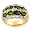 Image 1 : 3.0 CTW Green Tourmaline & Diamond Ring 14K Yellow Gold - REF-105Y5K - 11685