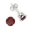 Image 2 : 4 CTW Garnet Designer Inspired Solitaire Stud Earrings 18K White Gold - REF-29T3M - 21823