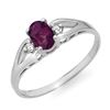 Image 1 : 0.53 CTW Amethyst & Diamond Ring 10K White Gold - REF-9F8N - 12403