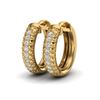 Image 1 : 0.15 CTW Micro Pave Hoop VS/SI Diamond Earrings 10K Yellow Gold - REF-26X2T - 22486