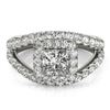 Image 1 : 1.85 CTW Certified VS/SI Princess Diamond Solitaire Halo Ring 18K White Gold - REF-261W3F - 27195