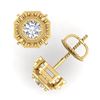 Image 4 : 1.11 CTW VS/SI Diamond Solitaire Art Deco Stud Earrings 18K Yellow Gold - REF-218W2F - 36877