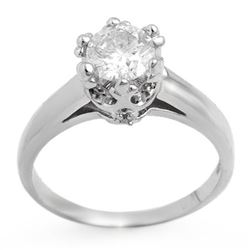 1.0 CTW Certified VS/SI Diamond Ring 14K White Gold - REF-274N2Y - 11548