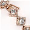 Image 4 : 13.5 CTW Princess Cut Diamond Designer Bracelet 18K Rose Gold - REF-2508F4N - 42852