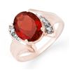 Image 1 : 1.64 CTW Garnet & Diamond Ring 10K Rose Gold - REF-16H4A - 12315