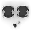 Image 2 : 12 CTW Cushion Black Diamond Stud Designer Earrings 18K White Gold - REF-270M2H - 32331